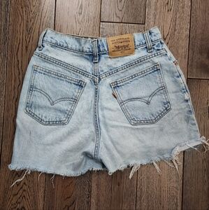 Levi's 631 Vintage 1970s Orange tab distressed high waist shorts